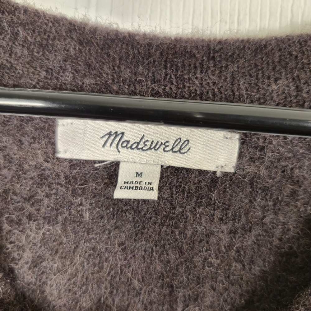 Madewell Alpaca Blend V-Neck Sweater in Plum Size M - Picture 5 of 7